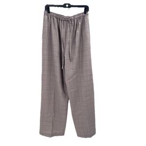 Eskandar Brown Virgin Wool & Silk Pull On Wide Leg Trouser Pants Size 2